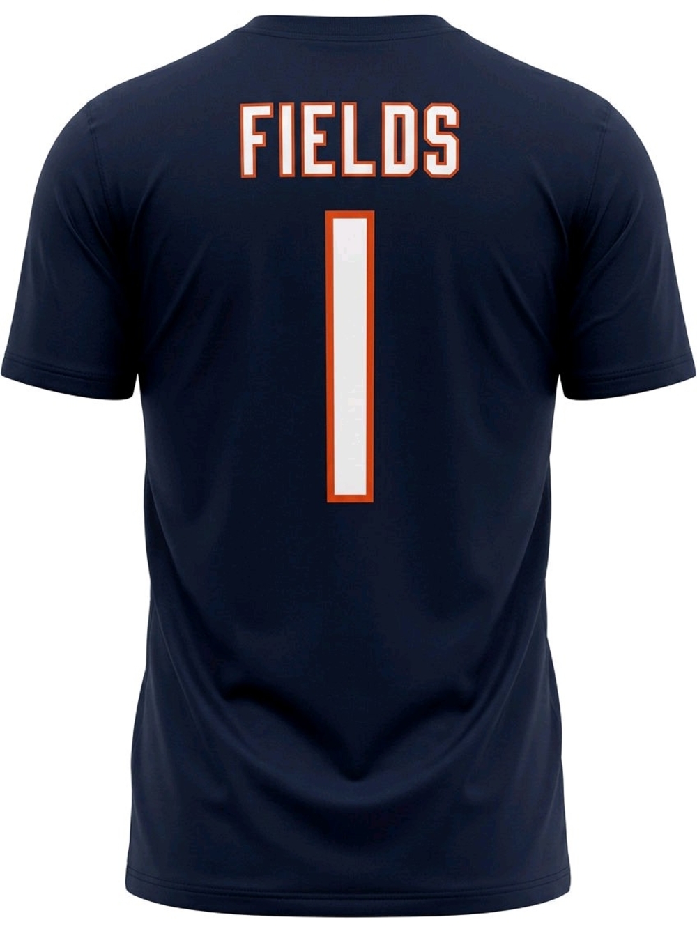 NFL Men's Navy 'Fields' Football Jersey with White and Orange Accents Size 3XL